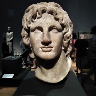 Head of Alexander the Great; Ptolemaic, c. 200 BCE, found in Egypt. When Ptolemy I pronounced himself king of Egypt in 305 BCE, he established a cult to the deified Alexander the Great (ruled 336-323 BCE), whose posthumous portraits were displayed throughout the country.